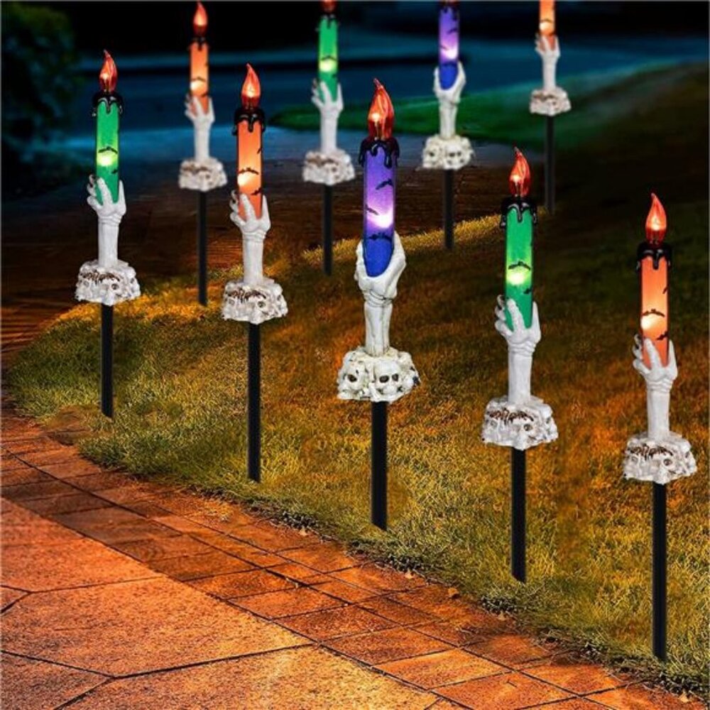 Halloween Decorations, 5 Pack Lighted Battery Operated Skeleton